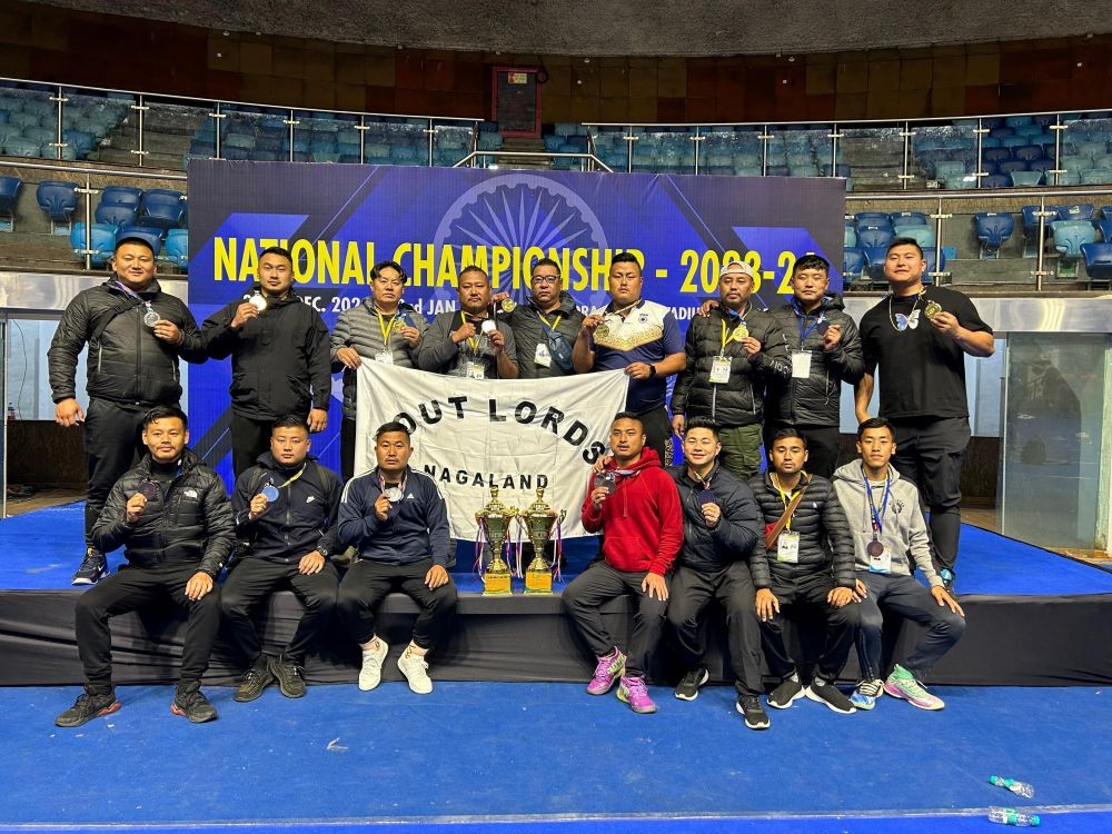 Nagaland team at National Traditional Wrestling Championship 2023-24.